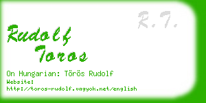 rudolf toros business card